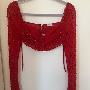 red oh polly two piece, only worn once. it’s a US size 4